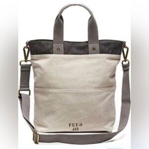 Feed Crossbody Bag - Cream and Gray